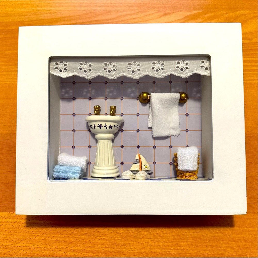 Arister Gifts Inc NIB Vintage Bathroom Sink Shadow Box Frame